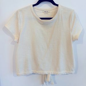 Madewell White Cross Back Top